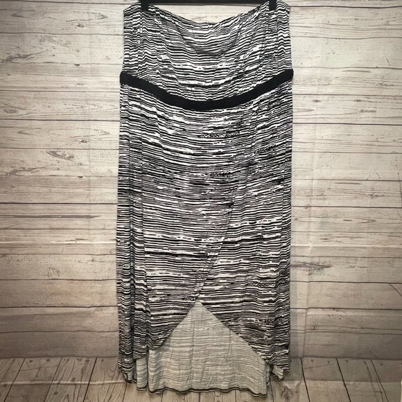 Lane Bryant Black and White Strapless Dress, Size 26/28 - Picture 1 of 5